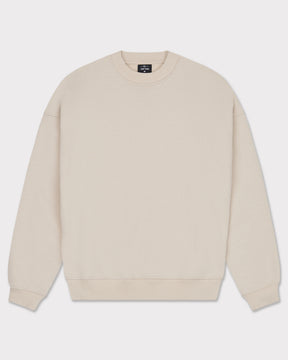 Beiger oversized Crewneck-Pullover 'Carter' von Johnny Urban mit Rundhalsausschnitt und gerippten Bündchen