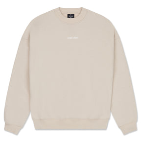 Beiges oversized Sweatshirt von Johnny Urban mit kleinem, weißem 'Johnny Urban' Print auf der Brust