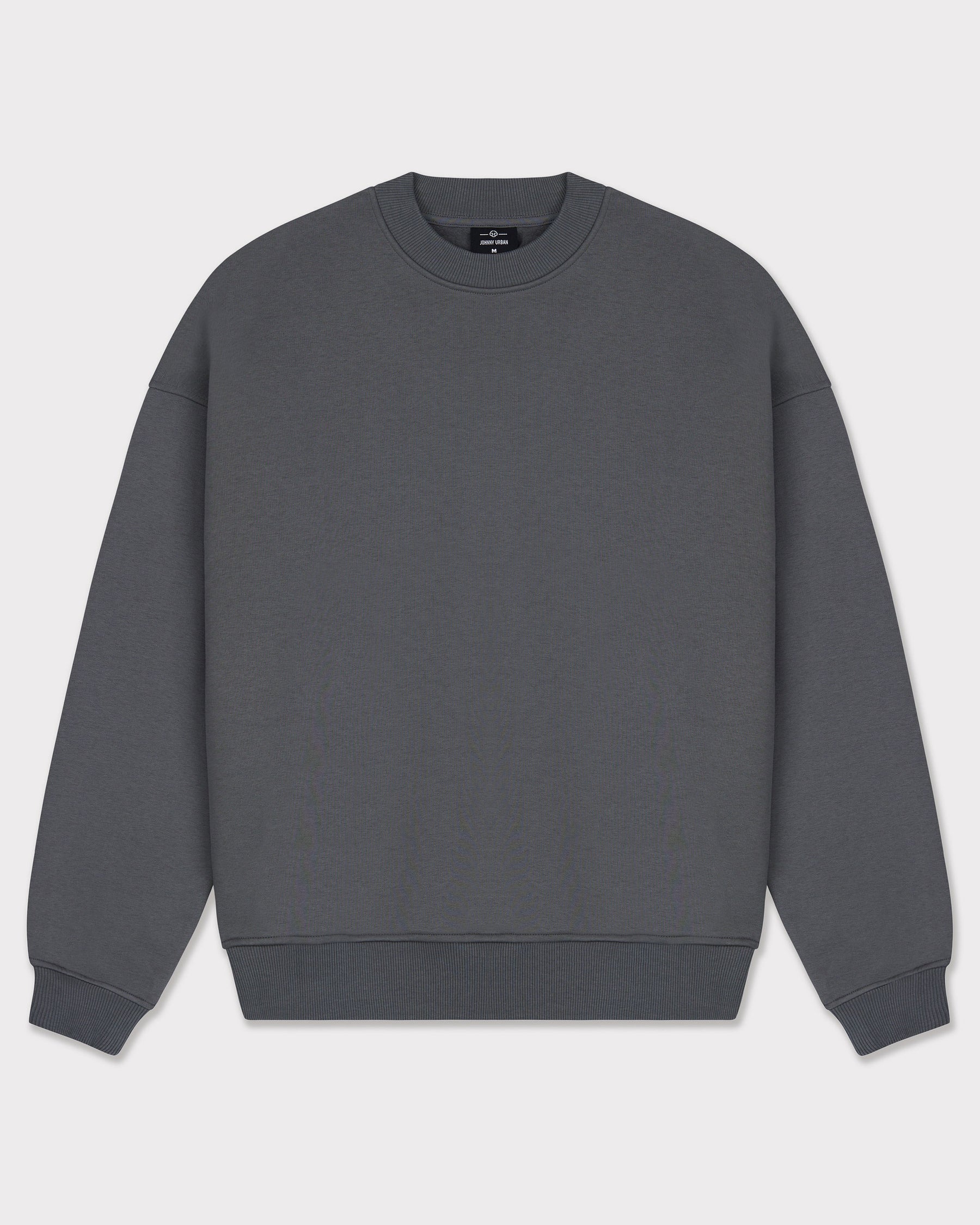 Oversize Crewneck 'Carter' Pullover in Grau von Johnny Urban mit gerippten Bündchen