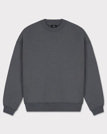 Oversize Crewneck 'Carter' Pullover in Grau von Johnny Urban mit gerippten Bündchen