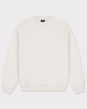 Oversized weißer Crewneck-Pullover 'Carter' von Johnny Urban mit gerippten Bündchen