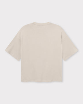 Oversize T-Shirt 'Vic' in Sand, kurzärmlig, locker geschnitten
