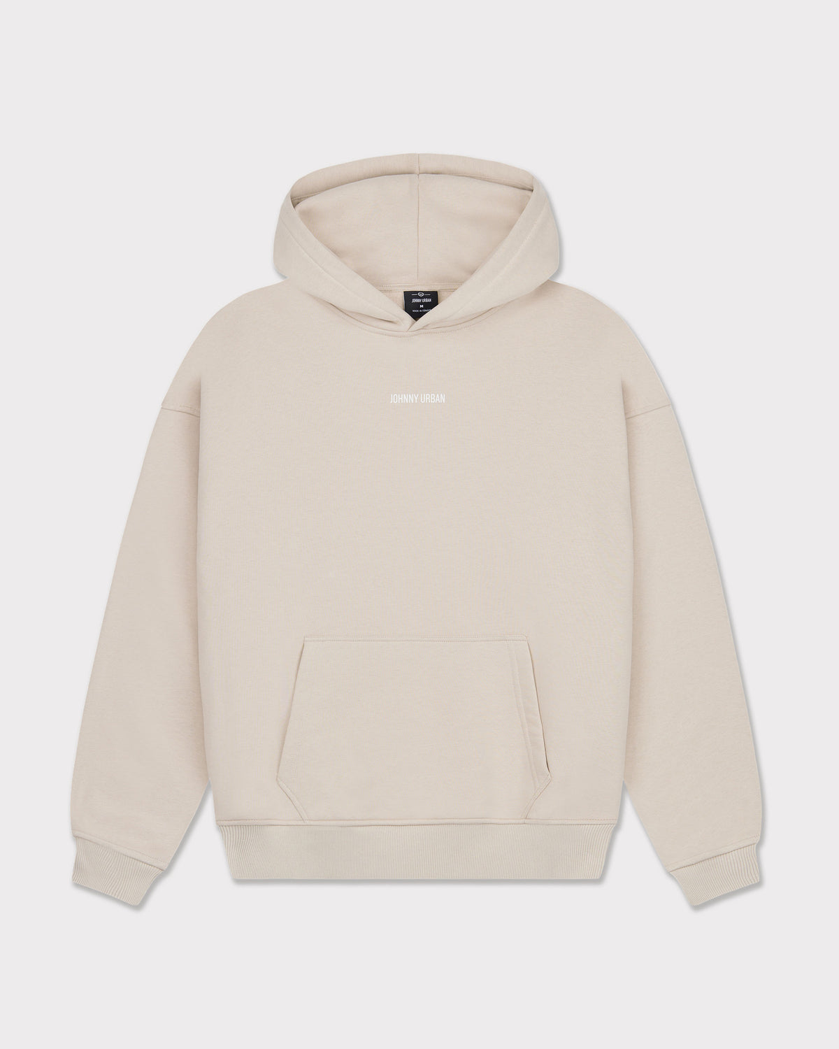 Beiges oversized Hoodie 'Cody' mit Kapuze und Kängurutasche von Johnny Urban