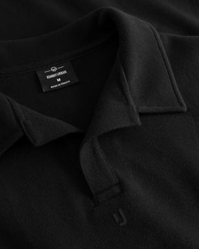 Schwarzes Poloshirt Landon von Johnny Urban mit Kragen und Knopfleiste, Größe M, aus Baumwolle