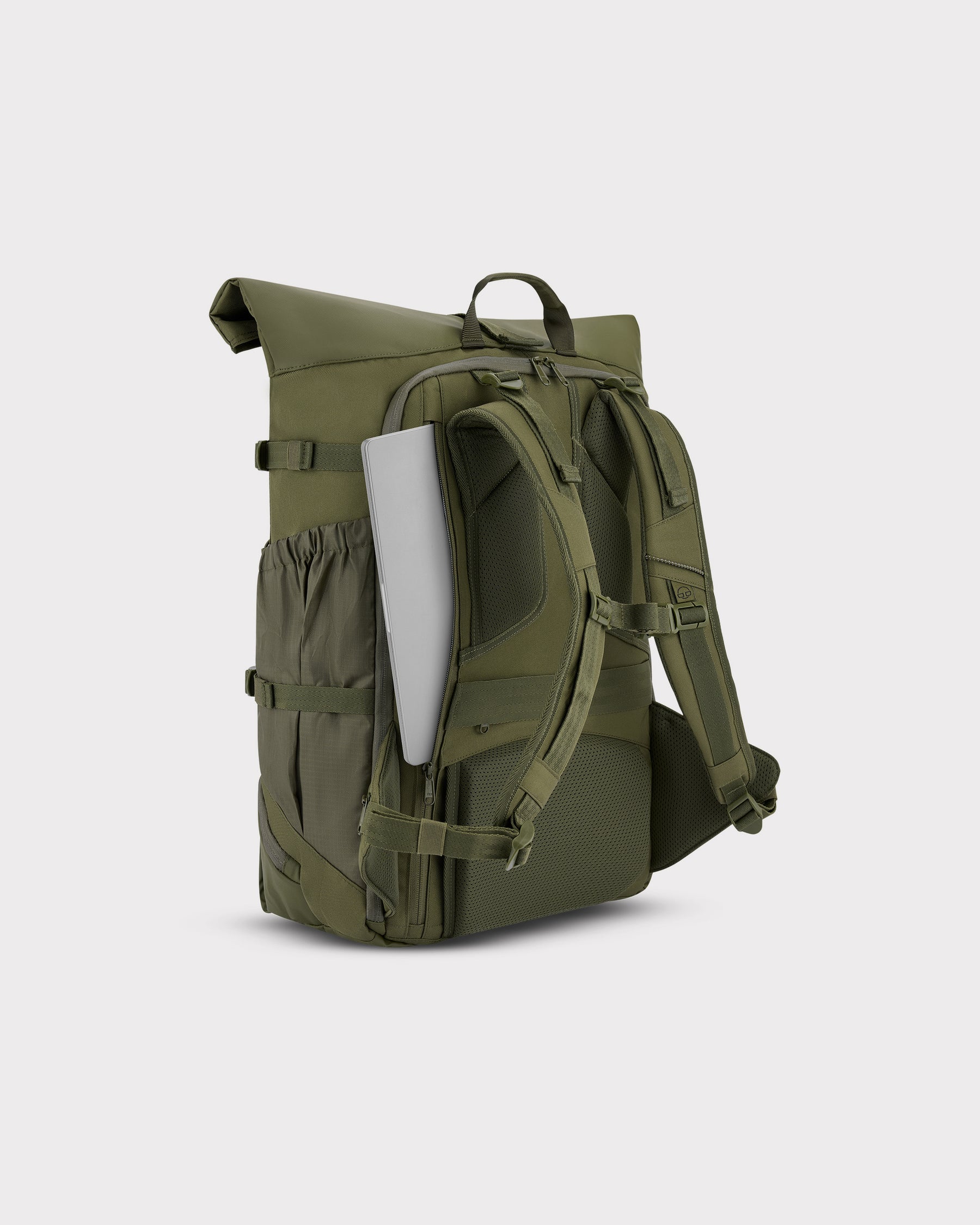Olivegrüner Reiserucksack 'Allen Large Travel' mit Laptopfach, Rückenpolsterung und verstellbaren Schultergurten