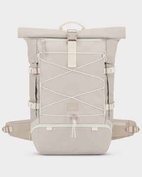 Beiger Johnny Urban Reiserucksack Allen XL Travel mit Rolltop, Frontnetz und zwei Hüftgurttaschen