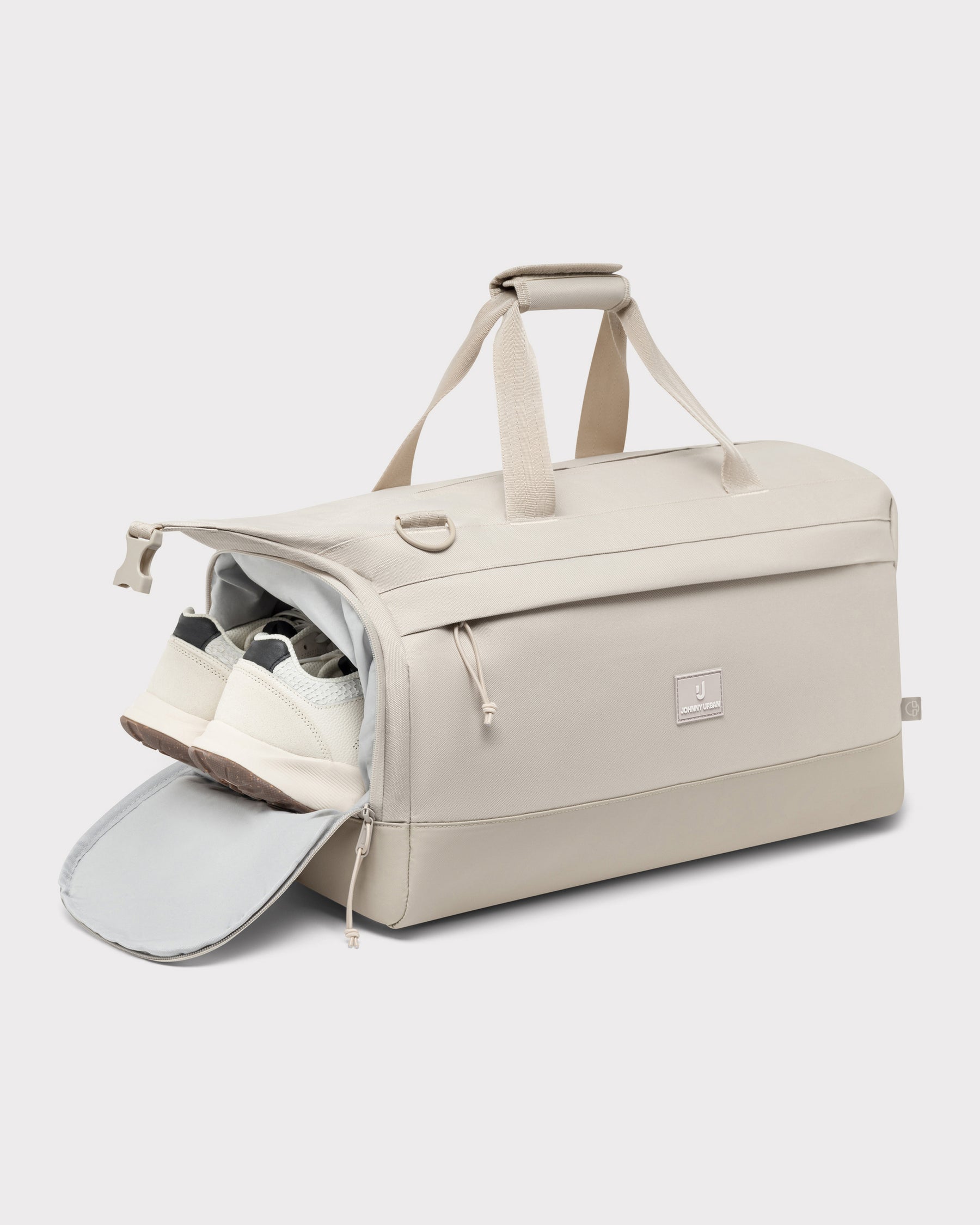 Johnny Urban Weekender 'Milan' Reisetasche in Sand mit seitlichem Schuhfach und Griffen