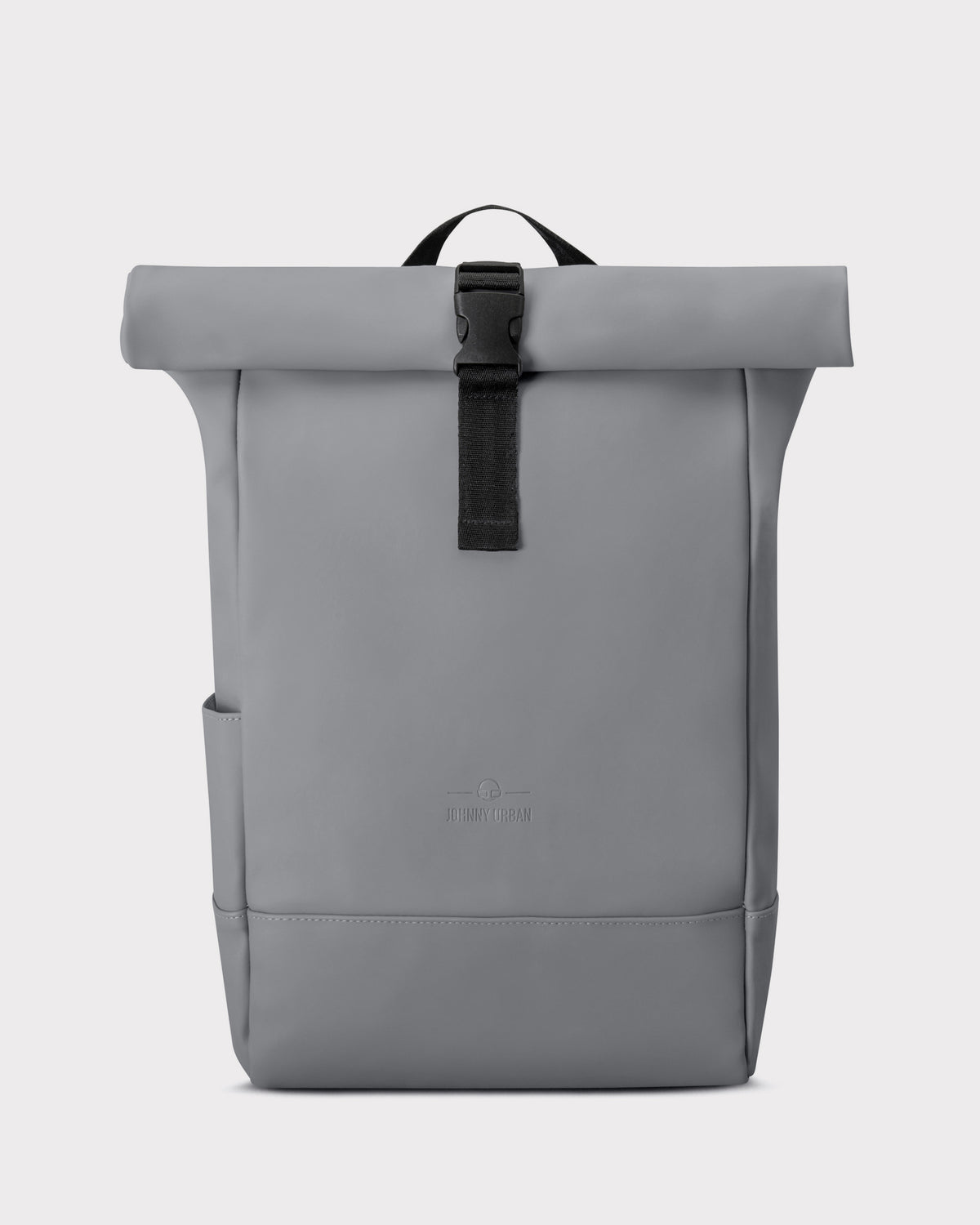 Grauer Johnny Urban Rolltop-Rucksack 'Harvey Medium' mit schwarzem Clipverschluss