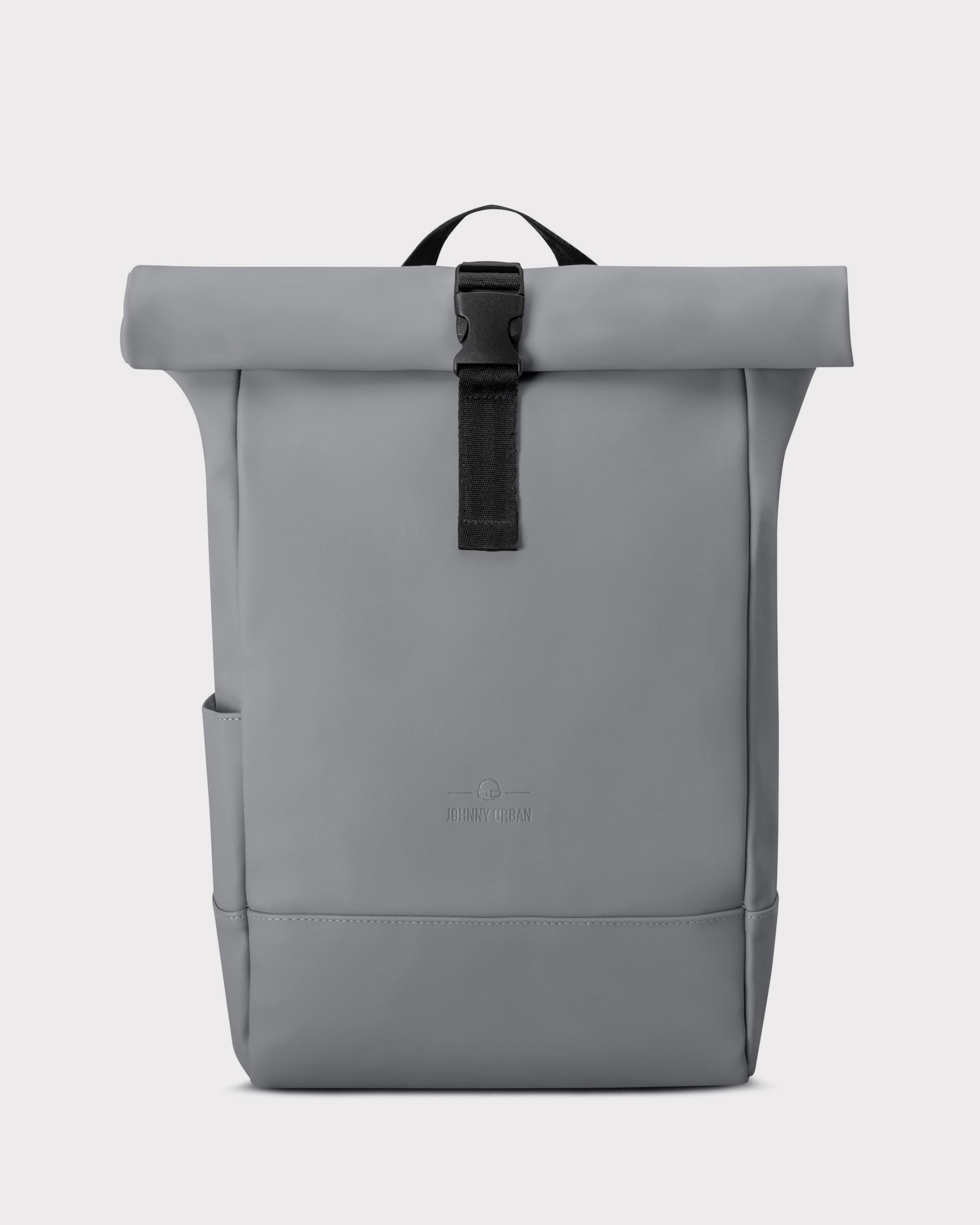 Grauer Johnny Urban Rolltop-Rucksack 'Harvey Medium' mit schwarzem Clipverschluss