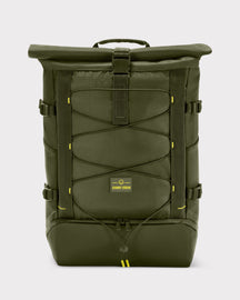 Olivefarbener Rolltop Rucksack 'Allen Large Move' von Johnny Urban mit Kordelzug und Schnalle vorne