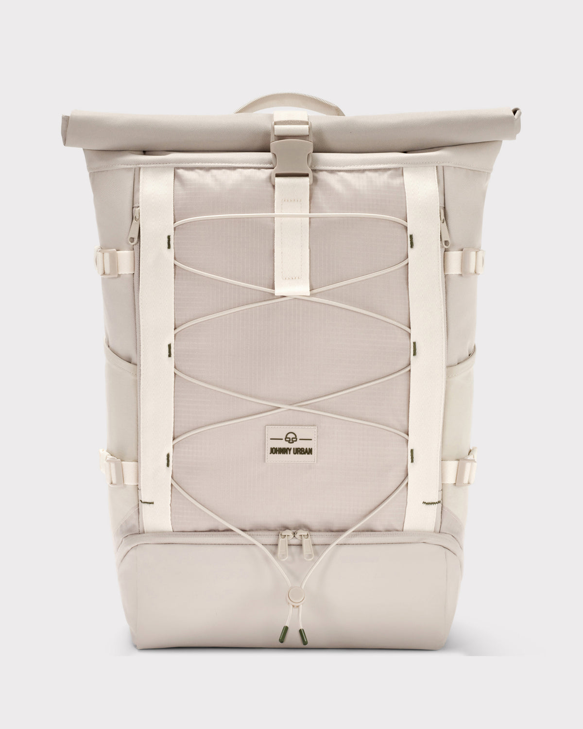 Sandfarbener Rolltop Rucksack 'Allen Large Move' von Johnny Urban mit elastischem Frontband und Tragegriff
