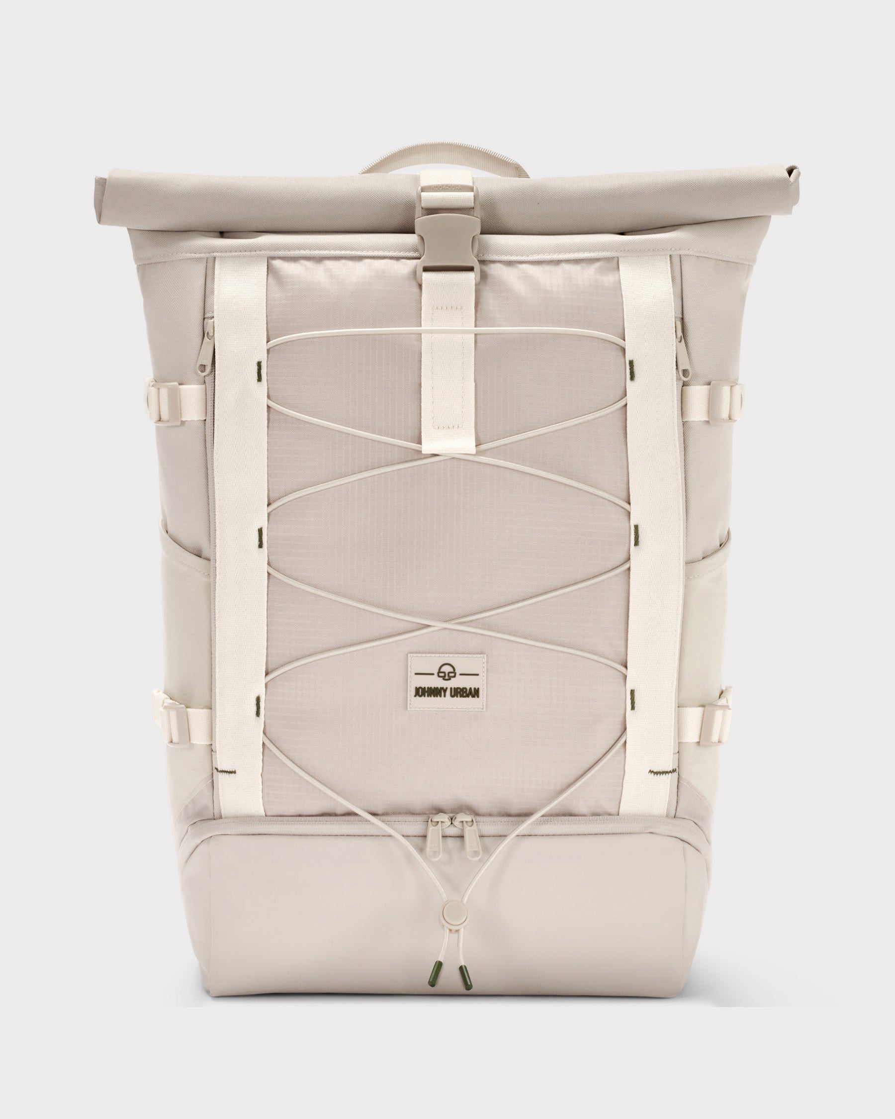 Sandfarbener Rolltop Rucksack 'Allen Large Move' von Johnny Urban mit elastischem Frontband und Tragegriff