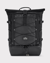 Schwarzer Rolltop-Rucksack 'Allen Large Move' von Johnny Urban mit Kordelzug und Reißverschlussfach unten