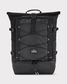 Schwarzer Rolltop-Rucksack 'Allen Large Move' von Johnny Urban mit Kordelzug und Reißverschlussfach unten