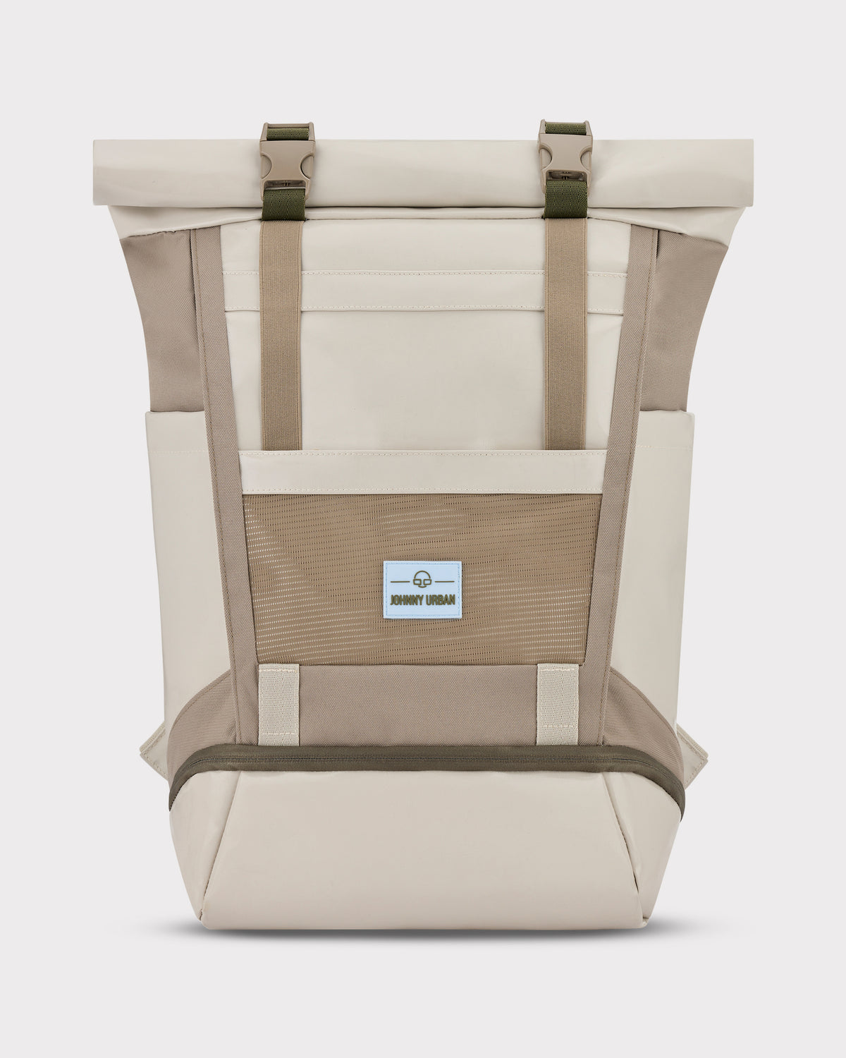 Rolltop Rucksack 'Ashton' von Johnny Urban in Beige mit zwei Schulterriemen und Netzfach hinten