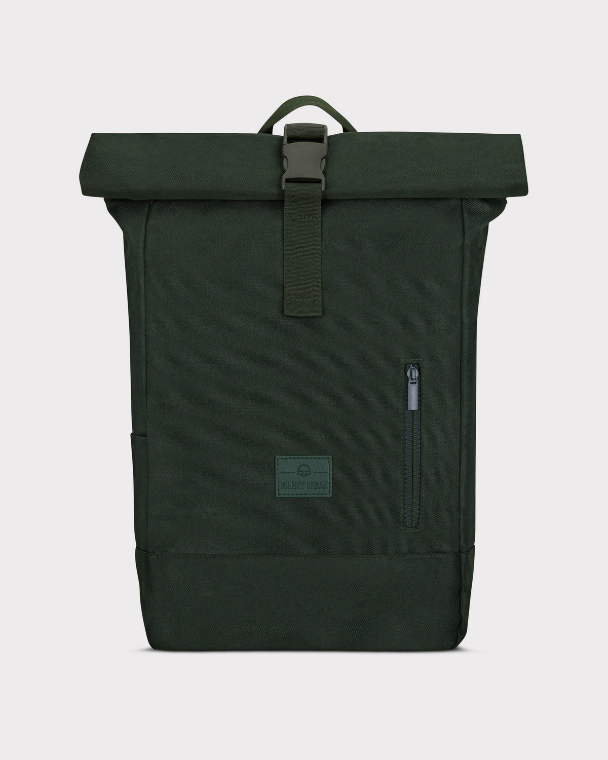 Grüner Rolltop Rucksack 'Robin Medium' von Johnny Urban mit Frontreißverschluss und Trageschlaufe