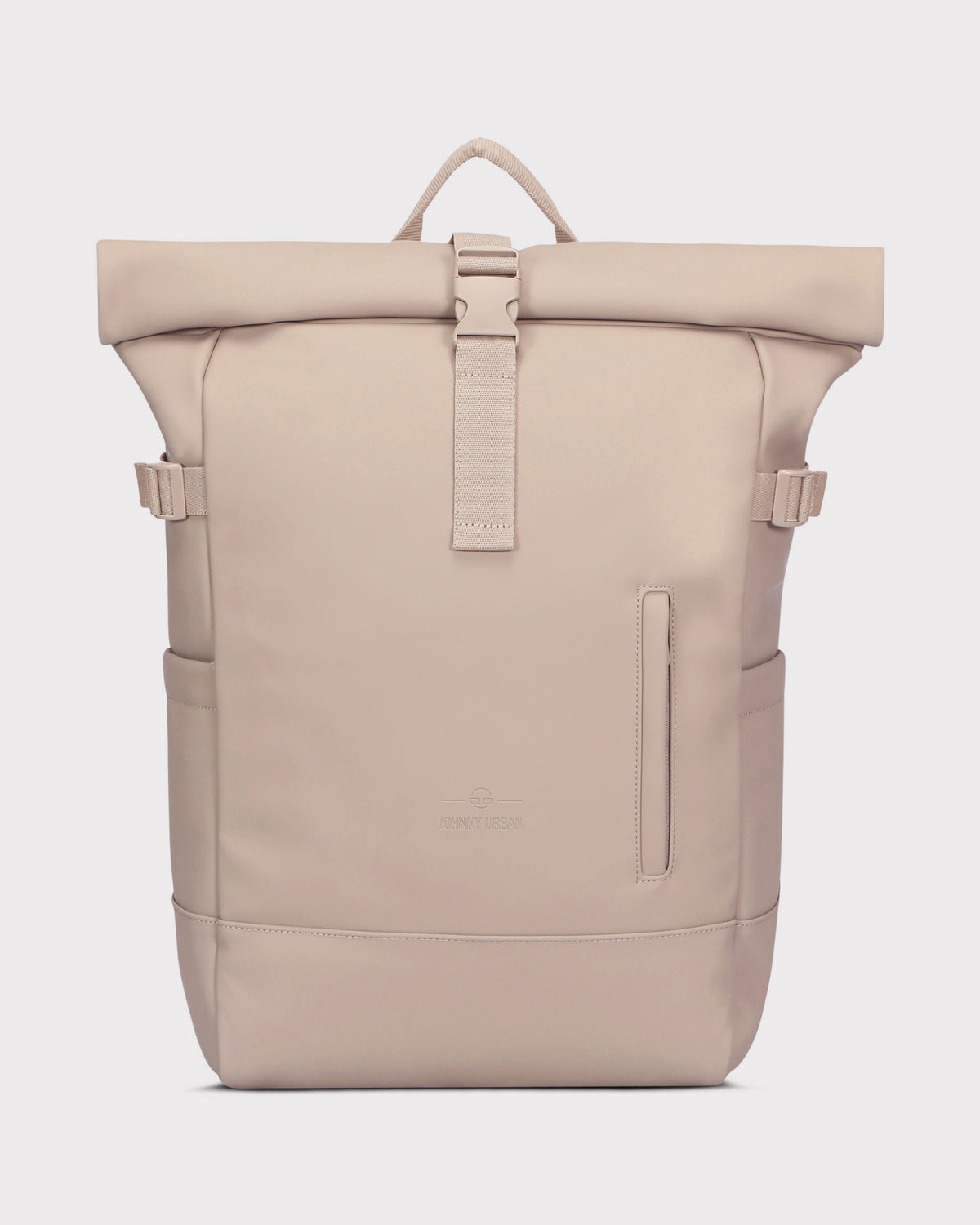 Beiger Rolltop Rucksack 'Harvey Large' von Johnny Urban mit frontaler Verschlusslasche und seitlichen Anpassungsriemen
