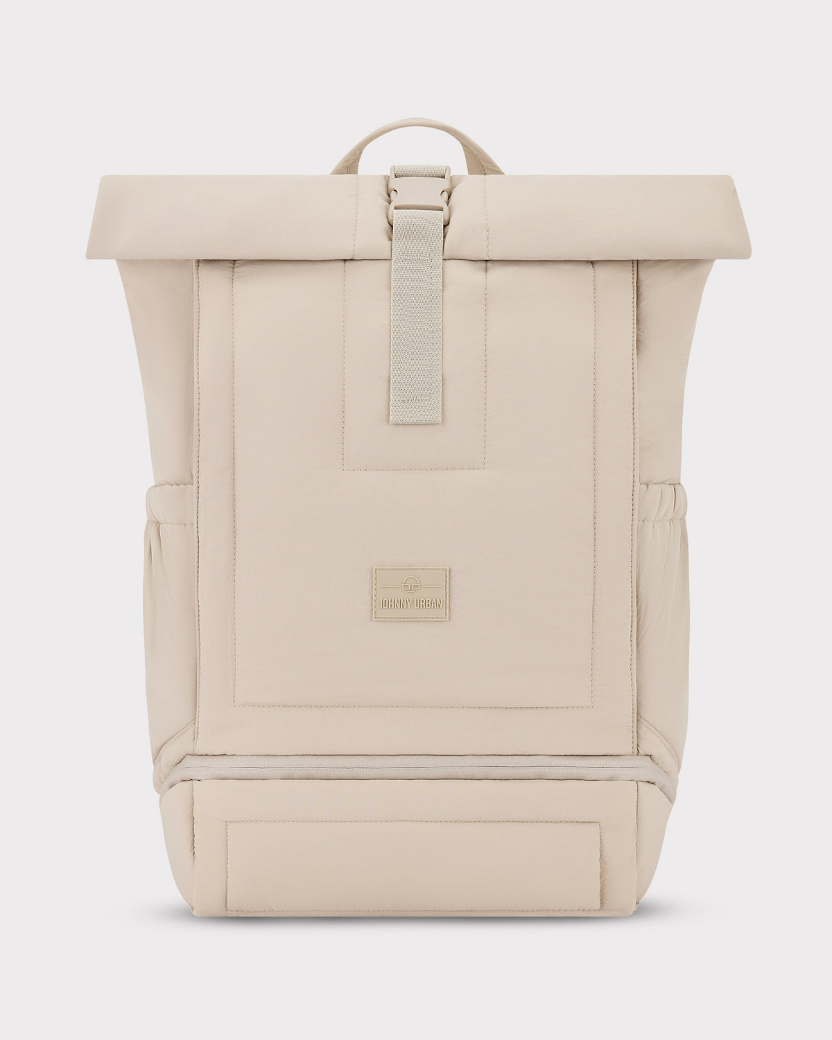 Rolltop Rucksack 'Kyle' von Johnny Urban in beige, gepolstert mit einfachem Verschluss und seitlichen Taschen