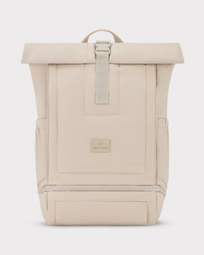 Rolltop Rucksack 'Kyle' von Johnny Urban in beige, gepolstert mit einfachem Verschluss und seitlichen Taschen