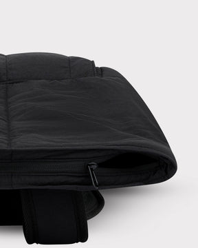 Schwarzer, gepolsterter Rolltop-Rucksack Kyle mit Reißverschluss am oberen Rand