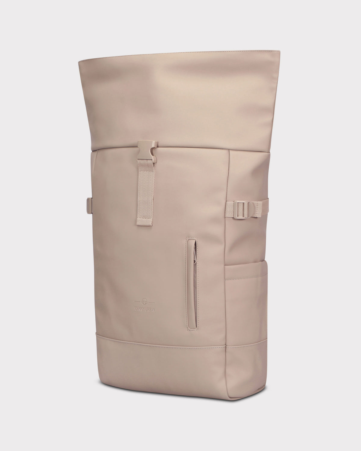 Beiger Rolltop Rucksack 'Harvey Large' von Johnny Urban mit Frontreißverschluss und seitlichen Verschlüssen
