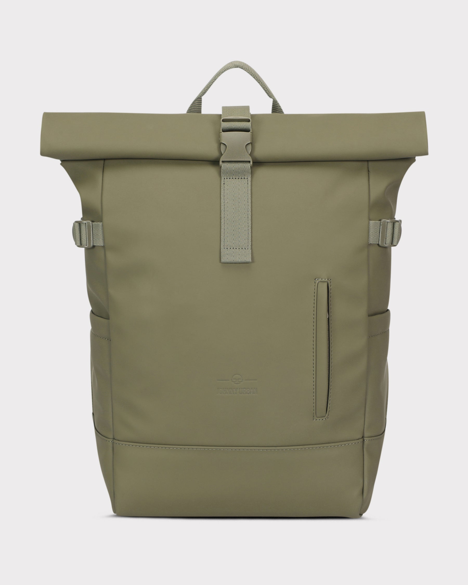 Rolltop Rucksack 'Harvey Large' von Johnny Urban in Olivgrün mit Schnallenverschluss und seitlichen Riemen
