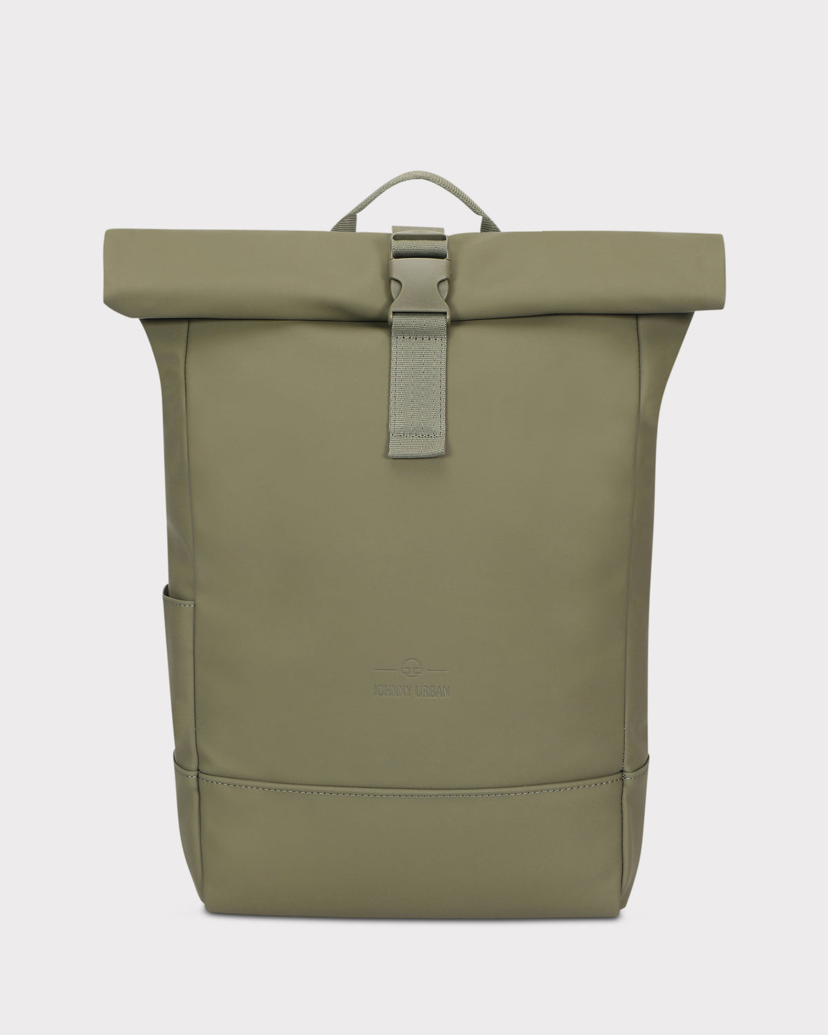 Rolltop Rucksack Harvey Medium in mattem Olivgrün aus PU mit Schnallenverschluss