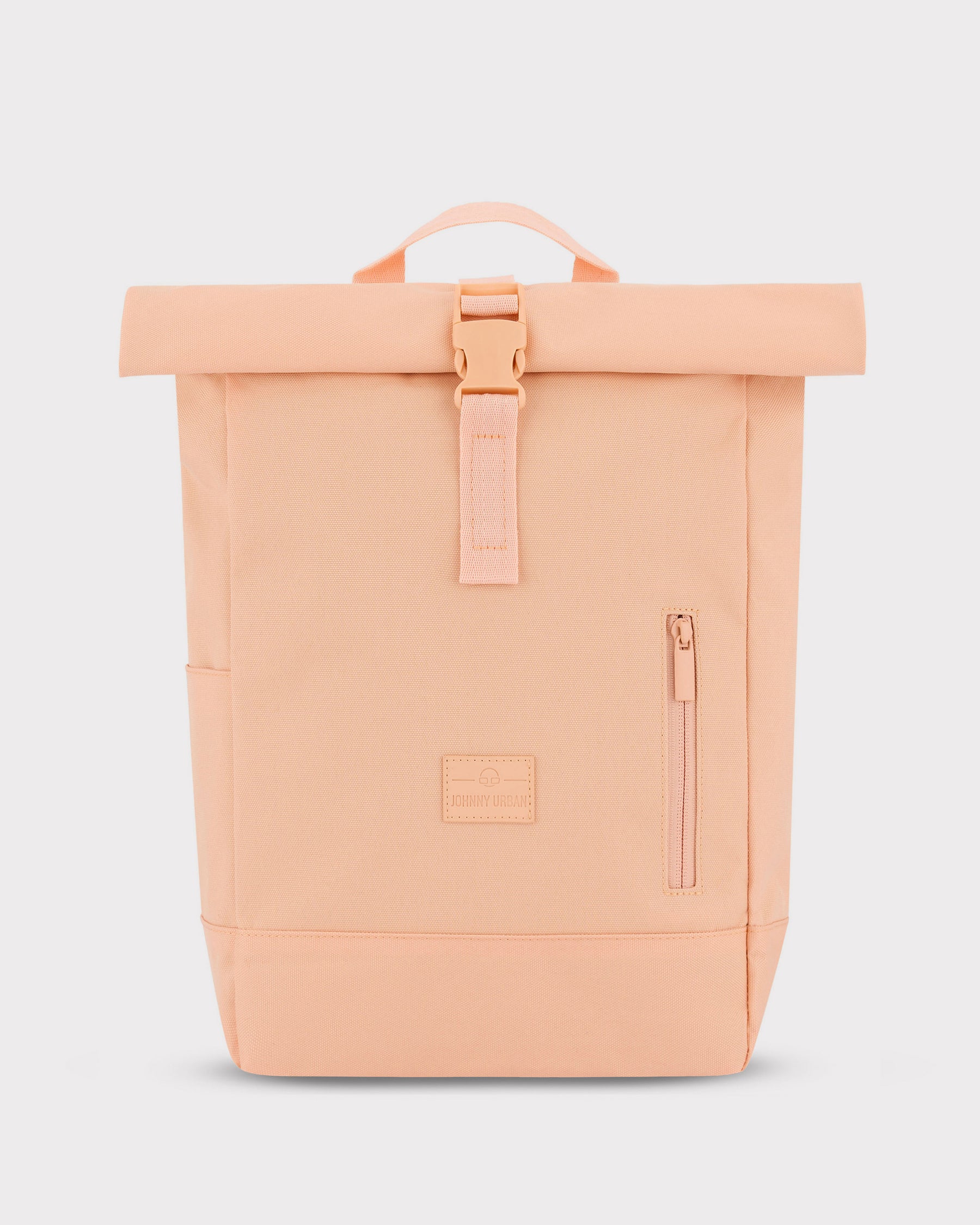 Rolltop-Rucksack 'Robin Small' von Johnny Urban in Pfirsich mit Frontreißverschluss und Klettverschluss
