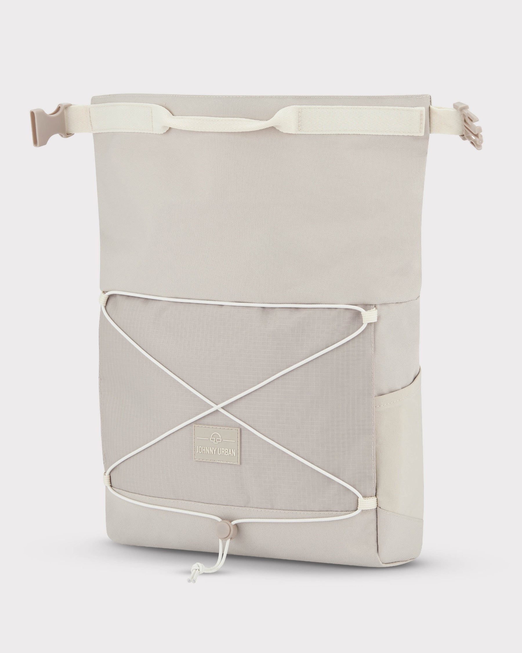 Beige Umhängetasche 'Dylan' von Johnny Urban mit Rolltop und elastischem Spannseil
