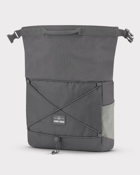 Dunkelgraue Johnny Urban Umhängetasche 'Dylan' mit Rolltop, elastischem Kordelnetz und seitlicher Tasche