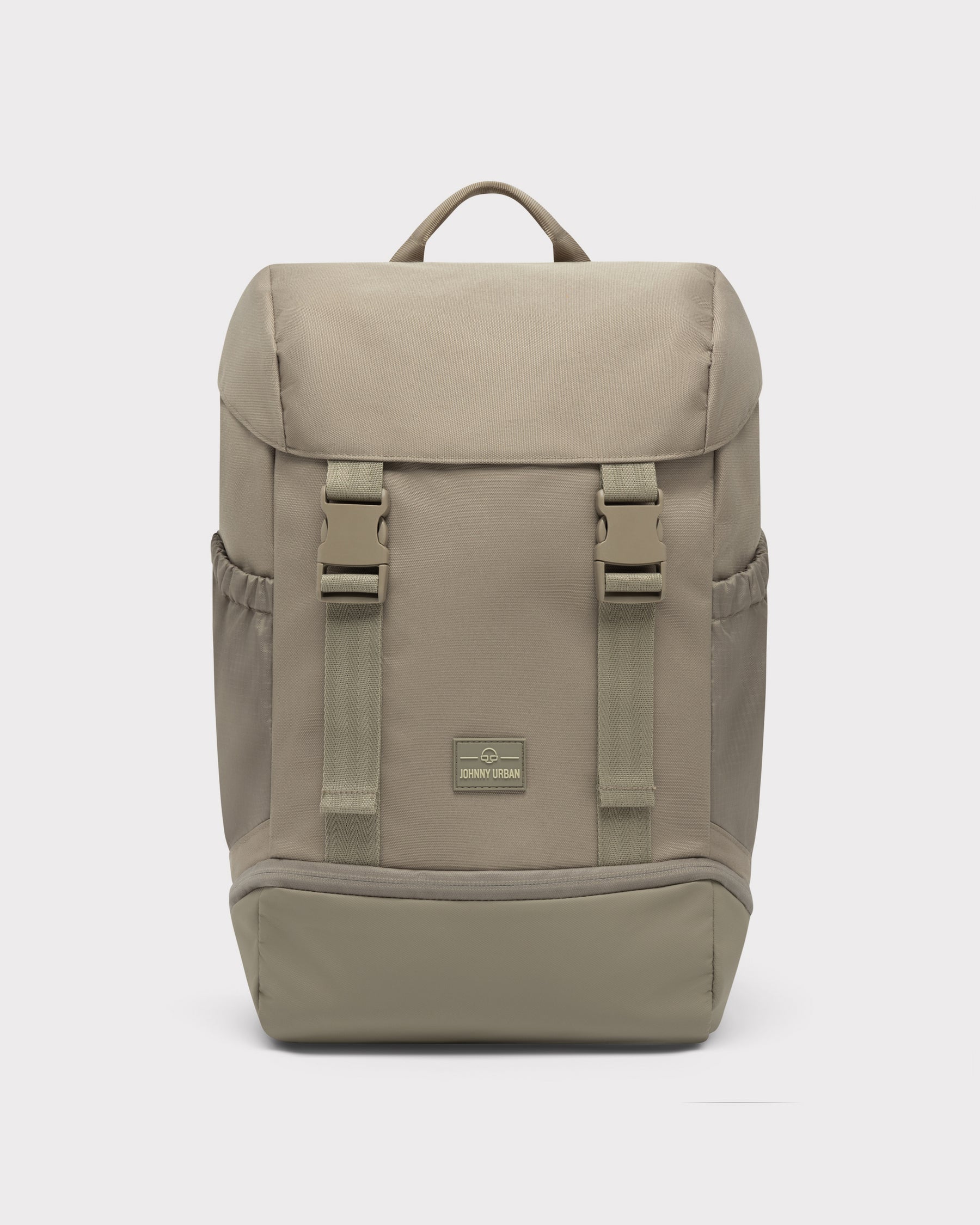 Beiger, ergonomischer Rucksack 'Nico' von Johnny Urban mit Klappe und zwei Schnallen