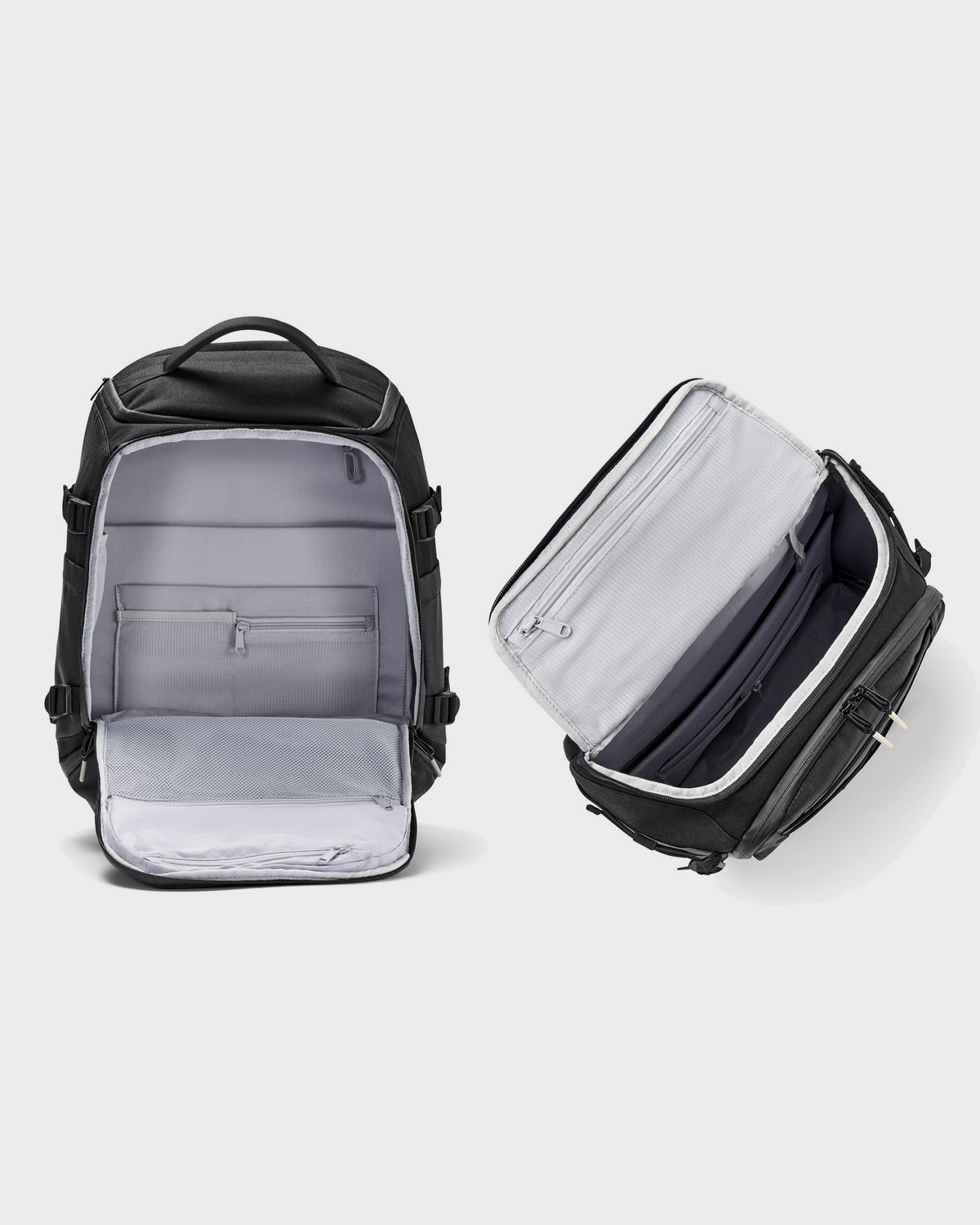 Schwarzer Rucksack 'Jack' mit offenem Hauptfach und Innenfächern für Organisation