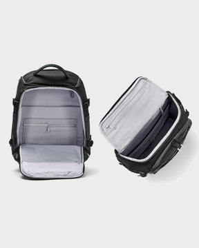 Schwarzer Rucksack 'Jack' mit offenem Hauptfach und Innenfächern für Organisation