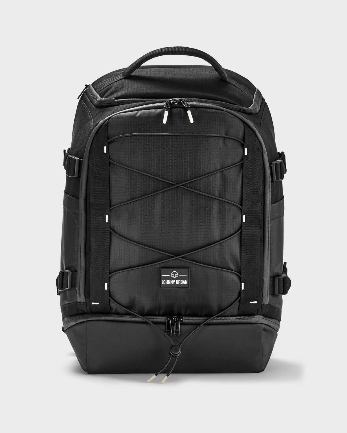 Schwarzer Rucksack 'Jack' von Johnny Urban mit elastischem Frontband und mehreren Fächern
