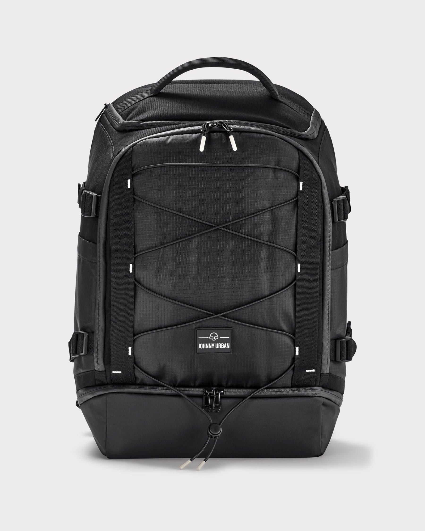 Schwarzer Rucksack 'Jack' von Johnny Urban mit elastischem Frontband und mehreren Fächern