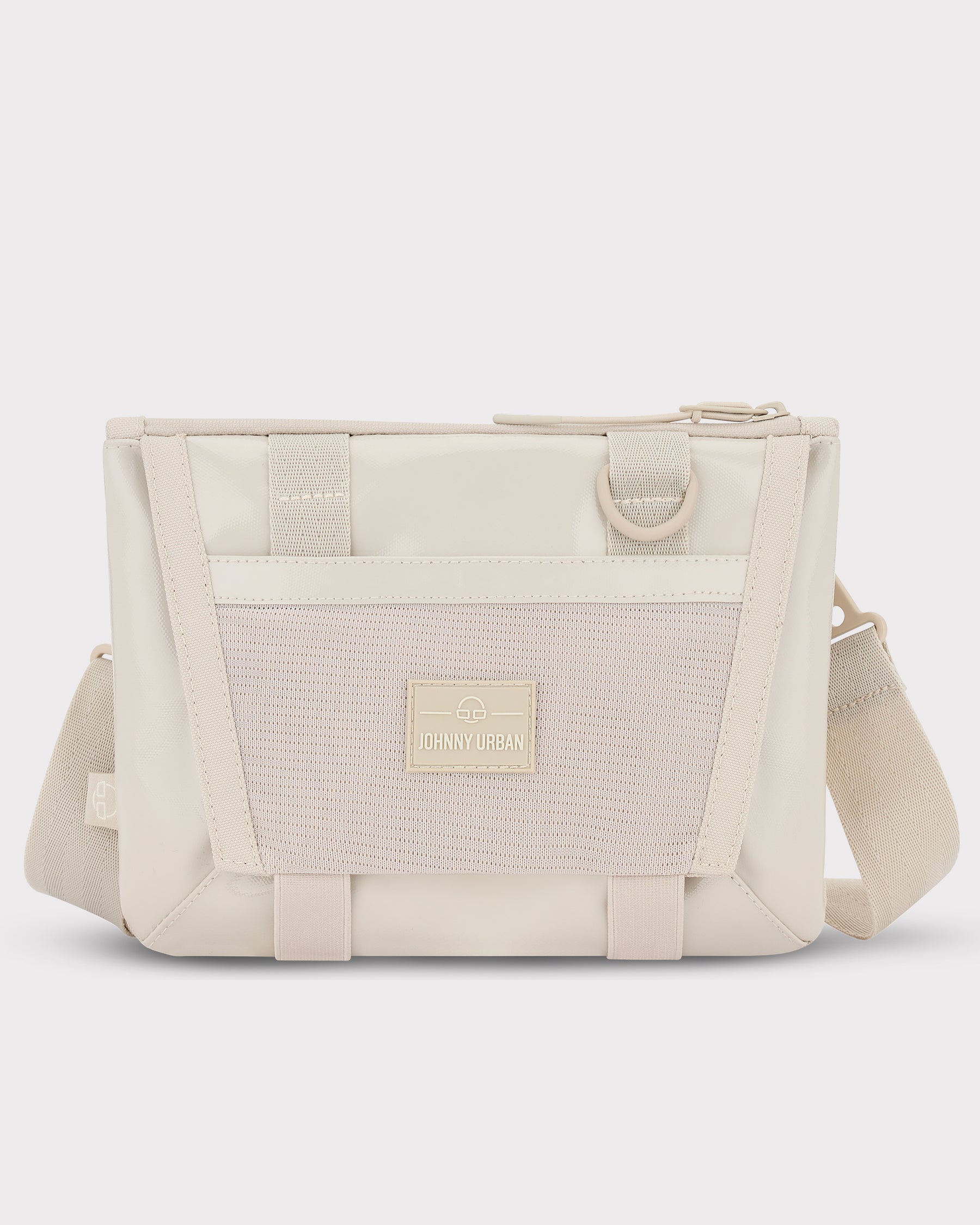 Beige Umhängetasche 'Avery' von Johnny Urban mit flexiblem Netzfach und verstellbarem Schultergurt