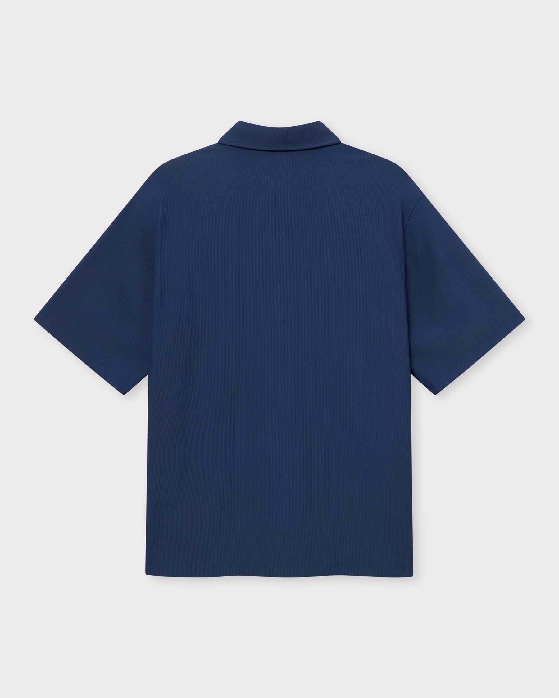 Navyblaues Herrenhemd aus der Set 'Mason' Kollektion, Kurzarm, Rückansicht