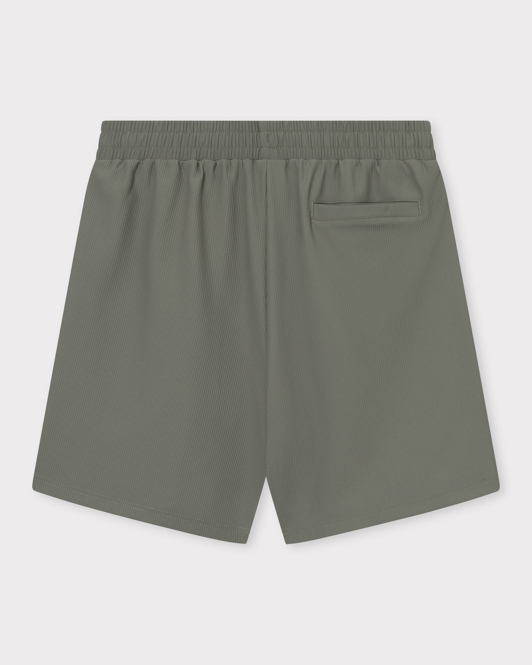 Olivefarbene Herren-Shorts Mason mit elastischem Bund und einer Gesäßtasche