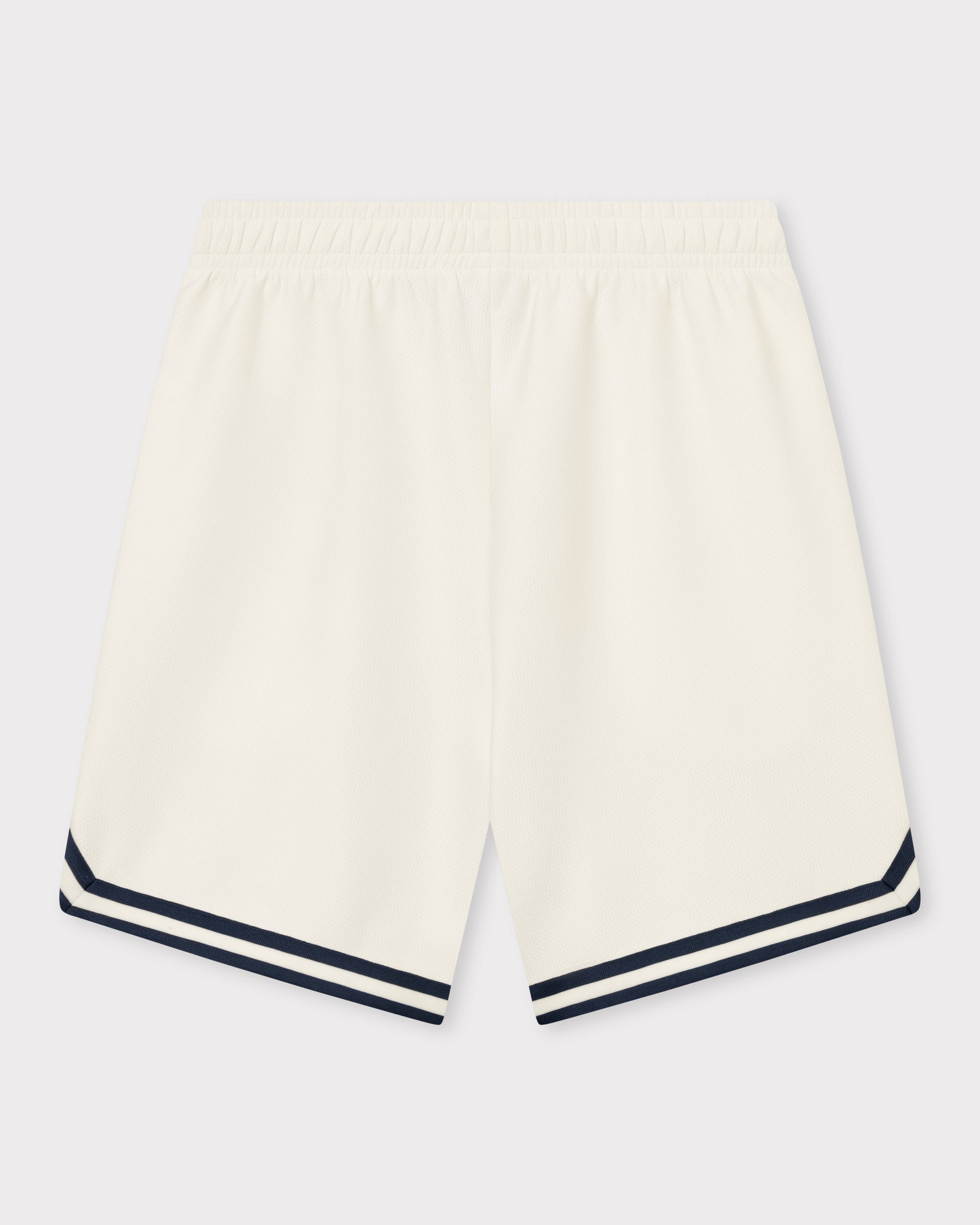 Cremefarbene Shorts 'Parker' mit elastischem Bund und schwarzen Streifen am Saum