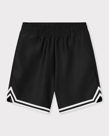 Schwarze Herren-Shorts aus der 'Parker' Kollektion mit weißem Streifendetail am Saum