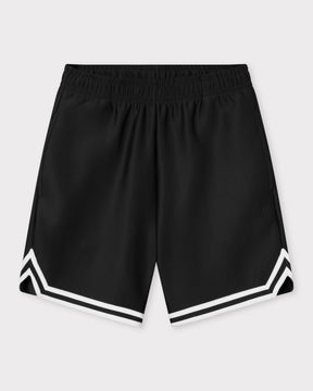 Schwarze Herren-Shorts aus der 'Parker' Kollektion mit weißem Streifendetail am Saum