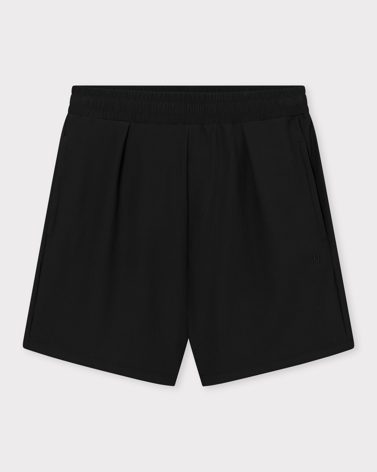 Schwarze Shorts 'Mason' mit elastischem Bund und Eingrifftaschen