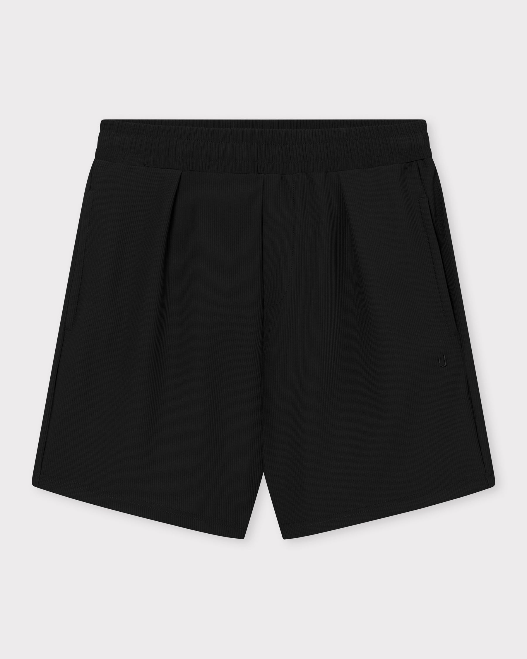 Schwarze Shorts 'Mason' mit elastischem Bund und Eingrifftaschen