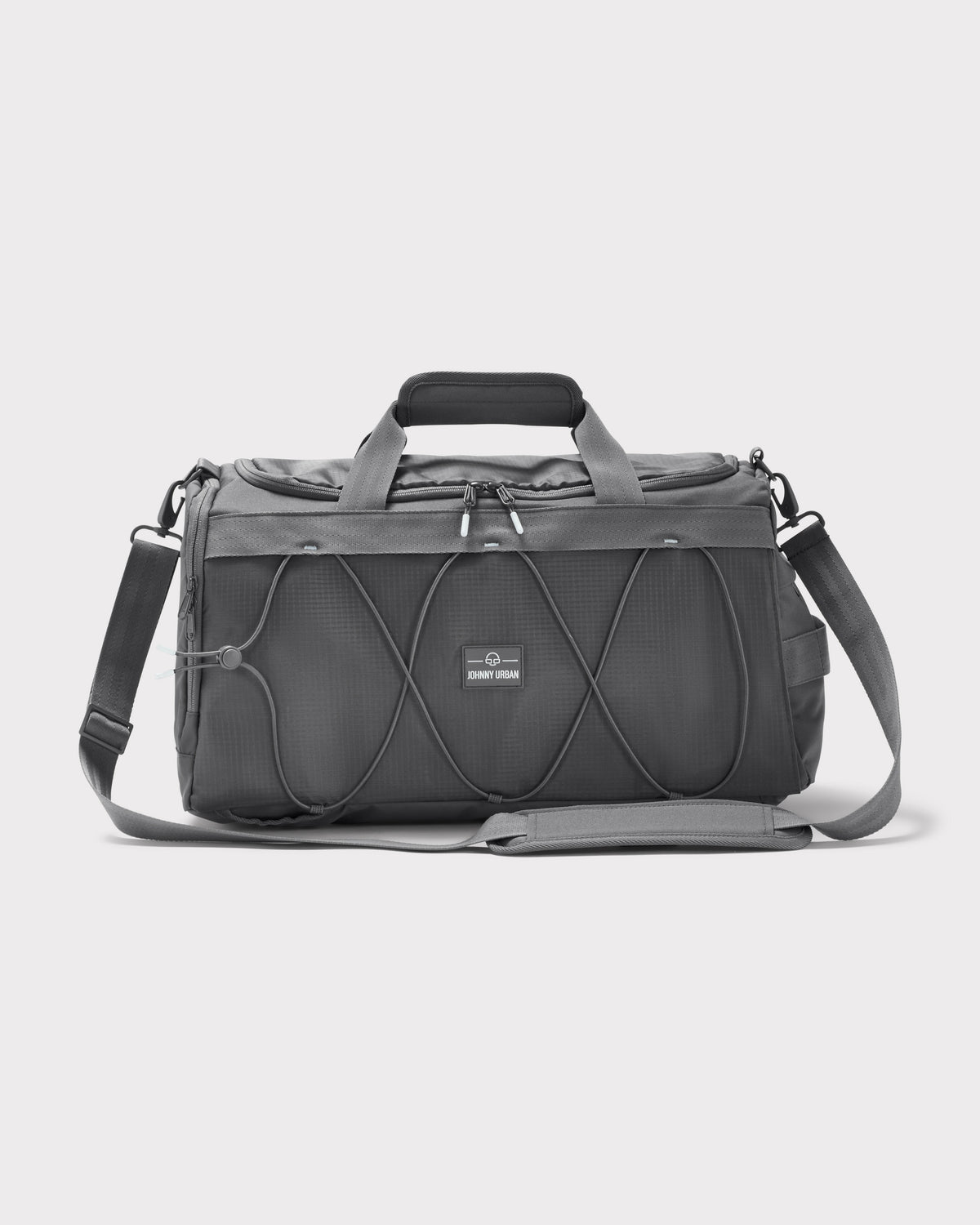 Tom graue Sporttasche Duffle Bag 'Shawn Medium' von Johnny Urban mit verstellbarem Schultergurt und Frontnetz