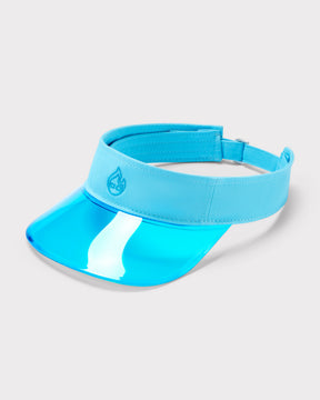 Himmelblauer Sonnenschirm 'Joy' mit transparentem Schild und LSF30 UV-Schutz