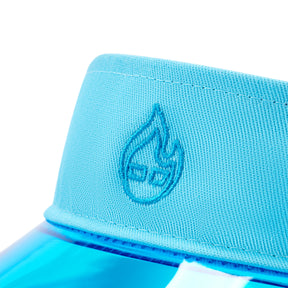 Himmelblauer Sonnenvisier 'Joy' mit Johnny Urban Logo in Flammenform