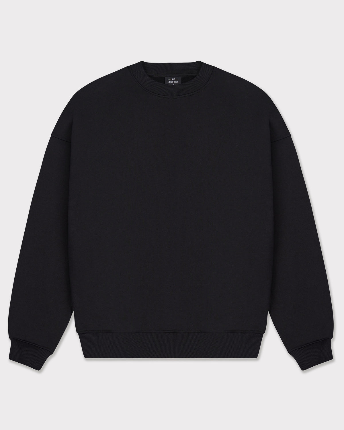 Schwarzer Oversized Crewneck-Pullover 'Carter' von Johnny Urban mit gerippten Bündchen