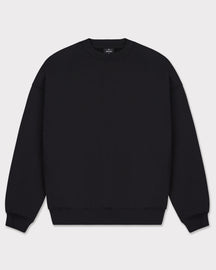 Schwarzer Oversized Crewneck-Pullover 'Carter' von Johnny Urban mit gerippten Bündchen