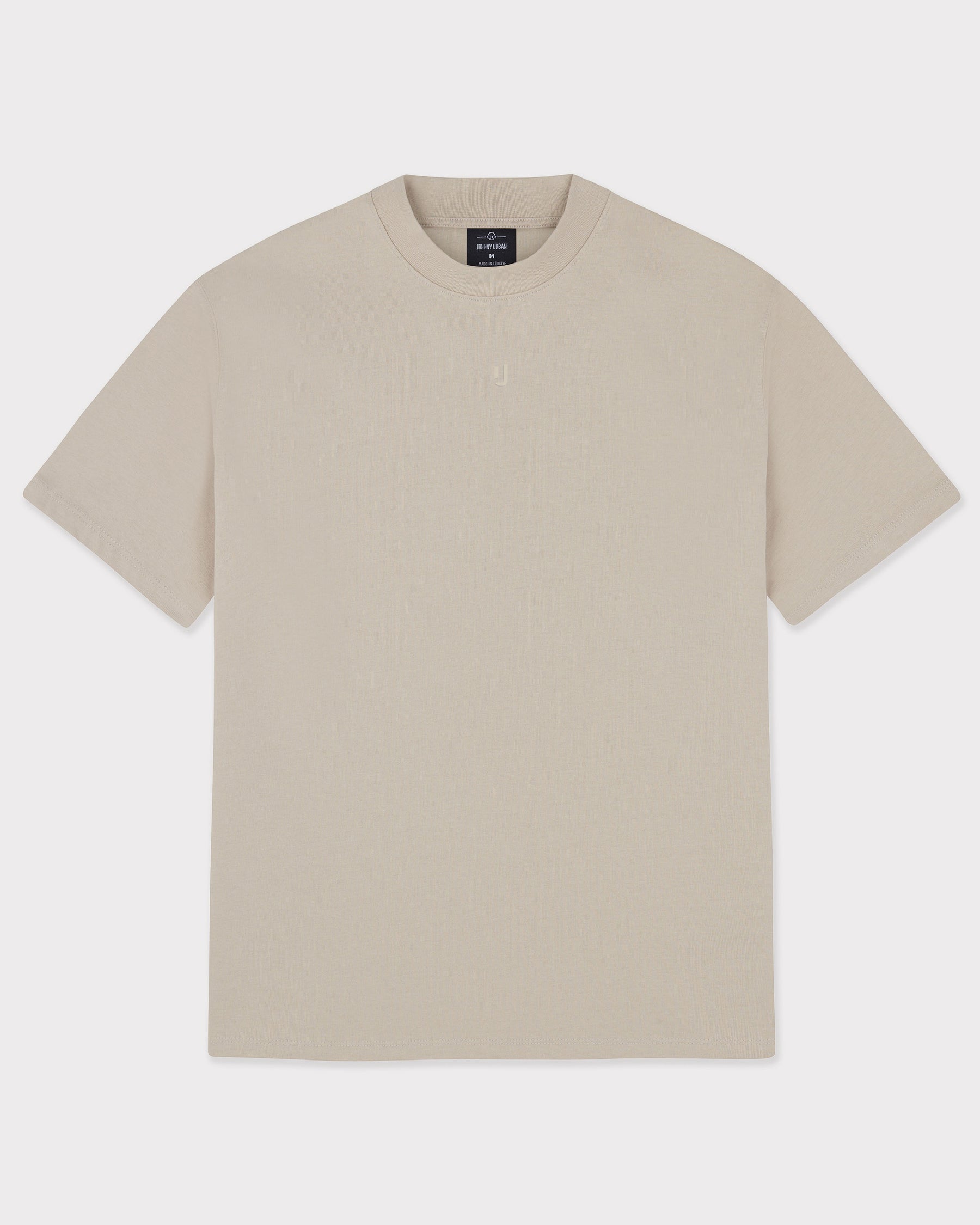 Sandfarbenes Oversize-T-Shirt 'Sammy Butterfly' von Johnny Urban mit rundem Ausschnitt