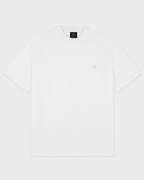 Weißes oversized T-Shirt Sammy Lava mit kleinem Logo auf der Brust